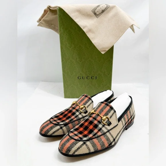 Gucci | Shoes | Gucci Tartan Jordaan Tweed Horsebit Loafers  display picture 1